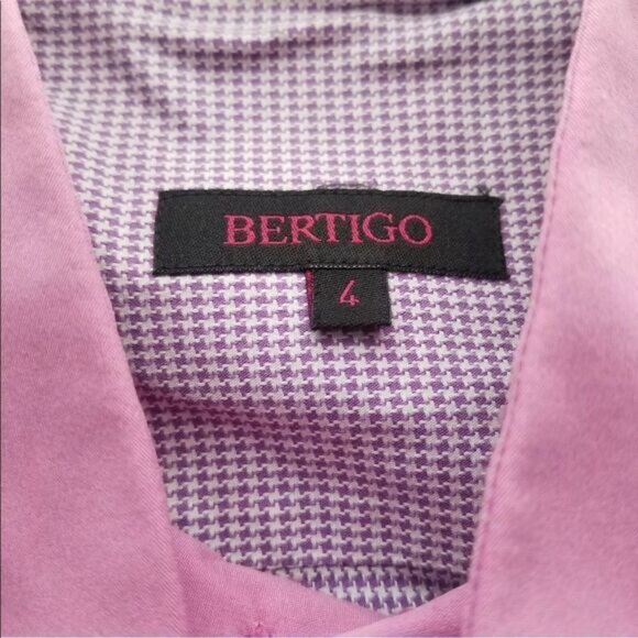 Bertigo 4 Medium Pink Houndstooth French Cuff Cotton Shirt Made in Turkey. - Picture 6 of 7